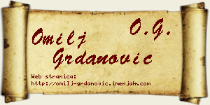 Omilj Grdanović vizit kartica